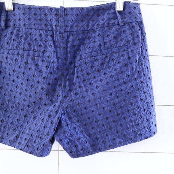 ❌SOLD❌ Ann Taylor LOFT Blue Black Eyelet Shorts - Picture 7 of 7